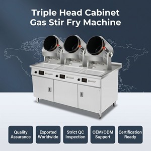 Máquina Comercial de Triple Cabezal para Saltear en Gas para Cocinas Nube, Restaurantes, Servicios de Catering y Distribuidores de Servicios de Alimentos - Product Image 6