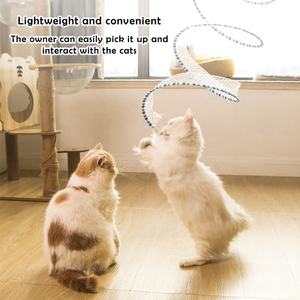 Mainan mata air kucing besar untuk dalam ruangan, stik mainan terowongan kucing lipat interaktif dengan tetikus bulu - Product Image 6