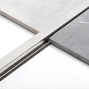Ev kullanımı Misumi U10 özel 6mm gümüş duvar kat kontrplak alüminyum paslanmaz çelik U şeklinde bölme şerit kapağı kenar döşeme