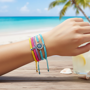 Pulseras de macromos de colores surtidos Pedido mínimo 12 piezas Pulseras de macromos con dijes de moda - Product Image 3