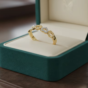 แหวนทองคำ14K สำหรับผู้หญิงเพชรธรรมชาติ20เม็ดกลมดีไซน์สว่างสดใส - Product Image 5