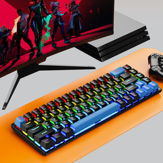 K68 Mechanical RGB Backlit 87 Keys Optical USB New Gaming Keyboard for Computer Laptop Office Use Waterproof & Anti-Ghosting