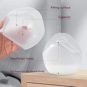 جامع حليب الثدي من السيليكون الغذائي مكون من قطعتين، أصداف ثدي يمكن ارتداؤها، أكواب تجميع حليب الثدي يدوية بدون استخدام اليدين - Product Image 2