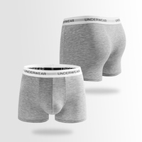 Caleçons Boxers Classiques Gris et Blanc pour Hommes avec Logo et Bande Élastique – Sous-vêtements Masculins 91% Micro Modal 9% Spandex