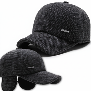Cappellino dorato per sport invernali con paraorecchie in velluto a coste per pesca alpinistica da Golf con paraorecchie e cappello integrati - Product Image 1