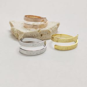 Anillo clásico Gulan de acero inoxidable religioso árabe de doble capa ajustable con apertura religiosa musulmana islámica de acero inoxidable - Product Image 1