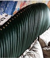 Italienisches Luxuriöses Modernes Bett aus Mattleder, Großes Flaches Bodenbett für Villen, Weitflächiges Softbett für Hauptschlafzimmer