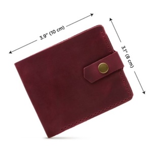 Custom Engraved Logo Luxury Women <b>Wallet</b> Full Grain Crazy Horse Leather Vintage Style RFID Feature Short Length Polyester Open - Product Image 3