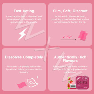 Etiquetas privadas que disuelven tiras orales Vitamina K2 D3 Suplemento de película de caramelo D3 K2 Tira oral de vitamina - Product Image 5