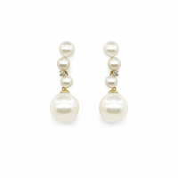 Boucles d'oreilles clous unisexes UM Jewelry en argent 925 avec perles d'eau douce et zircon blanc pour mariage, fête, anniversaire, ou cadeau quotidien
