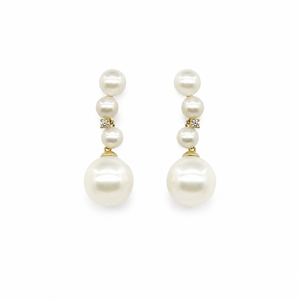 Pendientes de Plata 925 con Perla de Agua Dulce y Circonita Blanca de UM Jewelry para Unisex, Regalo para Bodas, Fiestas, Aniversarios y Uso Diario - Product Image 1