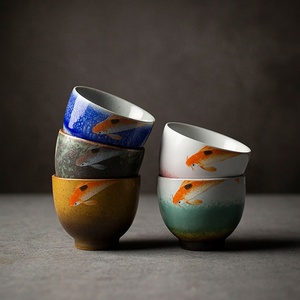 Bicchieri <span class=keywords><strong>da</strong></span> tè in ceramica per bere a casa <span class=keywords><strong>set</strong></span> <span class=keywords><strong>di</strong></span> 5 <span class=keywords><strong>tazze</strong></span> bicchieri cinesi kung fu 90ml - Product Image 6