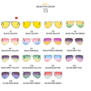 Nuovi Occhiali da Sole <span class=keywords><strong>Aviator</strong></span> con Doppio Ponte per Uomo e Donna, Montatura in Lega, Lenti Sfumate Oceaniche - Product Image 5