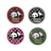 Sous-verre créatif en cuir PU avec impression de panda mignon, sous-verre rond chinois pour table, pour boire du thé
