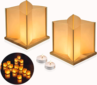 Lanternes flottantes en bois pour la Saint-Valentin en gros, pour les festivals, les mariages, les fêtes, porte-bougie décoratif