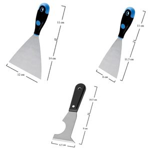 Kit de herramientas de pintor de 4 piezas, espátulas para masilla de 6 cm y 12 cm, raspador de 6 cm, espátula de 28x12 cm para reparación y pintura de paredes - Product Image 3