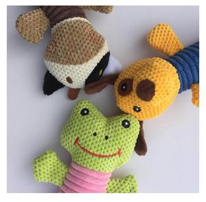 Yeşil kurbağa peluş köpek dayanıklı köpek çiğnemek oyuncak Bite dayanıklı mısır yün Pet oyuncaklar gıcırtılı köpek oyuncaklar - Product Image 2