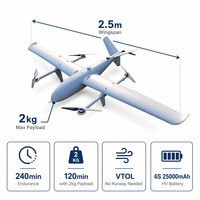 Plateforme d'inspection à aile fixe FY-VT04 FY-TECH, envergure de 2,5 m, portée de 30-50 km, inspection de lignes électriques, GPS RTK