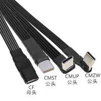 Câble USB-C plat FPC coudé 5CM-200CM, mâle/femelle, 90° vers le haut/bas, pour transfert de données et charge PD universelle, gauche/droite, pour téléphones Android