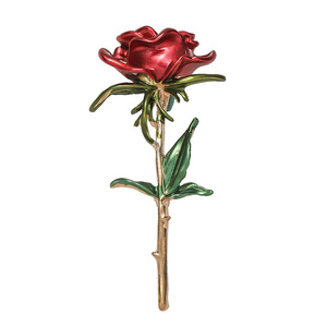 Latest Rose <b>Badge</b> Alloy Gold Plated Durable Custom Color Fashionable Engagement Wedding Brooch <b>Pins</b> Unisex Children's - Product Image 1