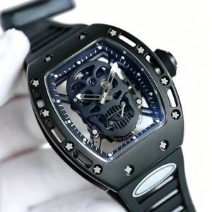 นาฬิกาสปอร์ตจักรกลระดับท็อป Super RM52-01 พร้อมพลังงานสำรอง หน้าปัดลายหัวกะโหลก ตัวเรือนเซรามิกสีดำ ดีไซน์ตูร์บิญอง - Product Image 1