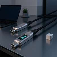 Câble de charge rapide Type-C PD3.1 240W 5A avec écran numérique, blindage tressé renforcé en nylon, pour ordinateurs portables, cuivre pur
