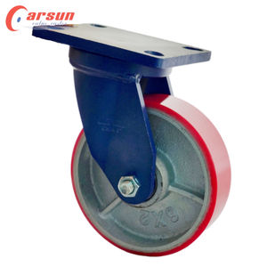 नीले लाल पु कास्ट आयरन कोर ट्रॉली पहियों 6 इंच 8 इंच भारी शुल्क औद्योगिक कैस्टर पहियों 150 मिमी स्विस स्टील ओएम अनुकूलन योग्य - Product Image 2