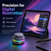 SIKAI 无线双层可编程宏旋钮 RGB 铝制 BT USB-C 旋转控制器，用于视频编辑、音频设计、编码