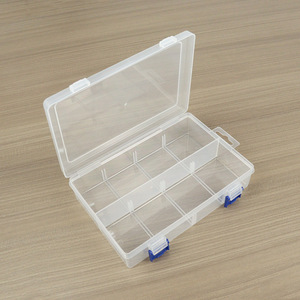 Transparent Plastic Storage <b>Box</b> With Compartments For Jewelry Stationery Tools Hardware Parts 20x13x4.6cm Rectangle Shape - Product Image 3