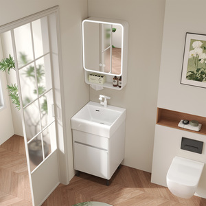 Floor-standing bathroom cabinet with drawer ceramic integrated basin combination bathroom washbasin - Product Image 1