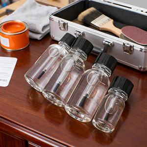 Bouteilles en verre transparent brun foncé industrielles avec bouchon à vis rond pour application de précision en <span class=keywords><strong>atelier</strong></span>, surface givrée - Product Image 5