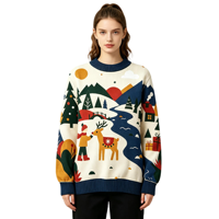 Pull de Noël en tricot jacquard, nouveau design, pull de fête, pull moche pour femmes, hiver