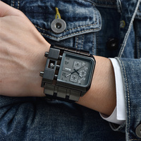 Reloj de Cuarzo Oulm 3364 King, Fabricado en China, Correa de Cuero PU Elegante, Cronómetro de 24 Horas, MOQ 1, Reloj de Golf de Fábrica