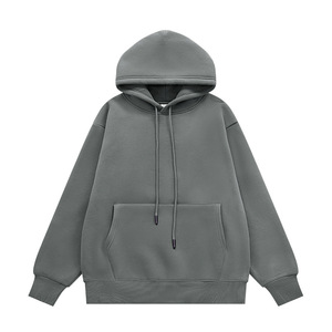 Custom Embroidery Printed Solid Eco-Friendly Windproof Heavyweight 350gsm Cotton <b>Fleece</b> Oversized Unisex Men's Hoodie - Product Image 5