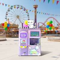 Nouvelle machine distributrice automatique de barbe à papa Naughty Dog avec distribution de sucre, usage commercial, 220V, garantie 1 an, capacité 1-10L, prise personnalisée