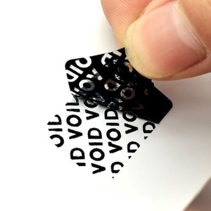 Autocollant de sécurité inviolable personnalisé, rouleau d'autocollants de garantie inviolable noir, matériaux pour rouleaux d'autocollants de garantie - Product Image 2