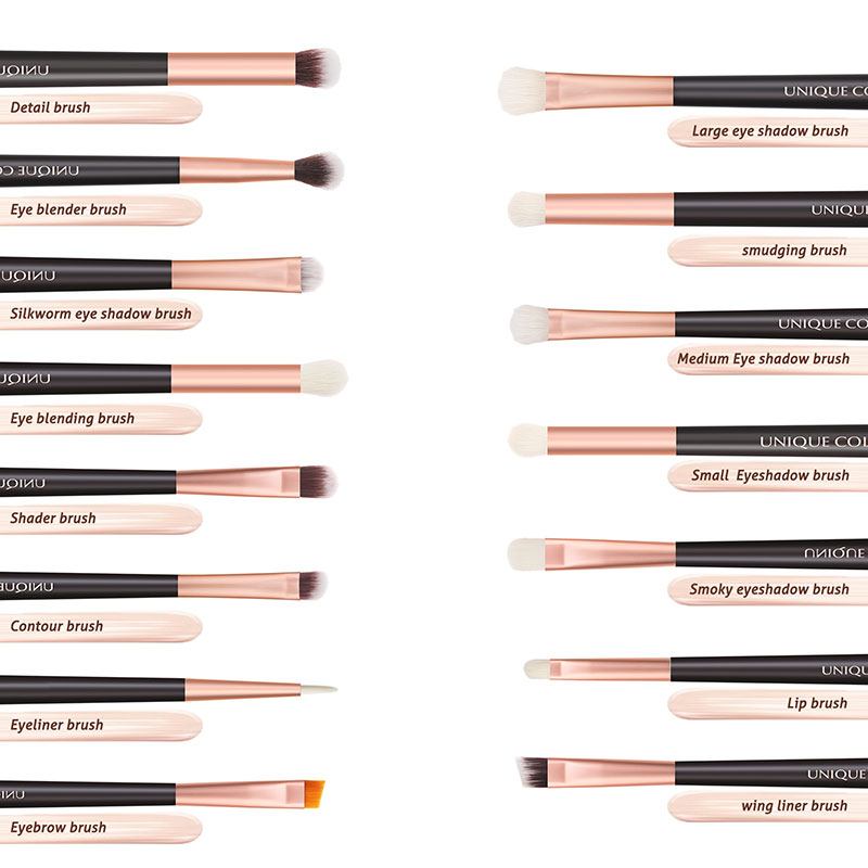 Ensemble de pinceaux de maquillage pour les yeux noirs