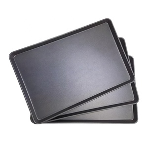 Plat à pâtisserie commercial robuste en acier aluminisé antiadhésif, plaque à pâtisserie, plateau à pain, <span class=keywords><strong>pizza</strong></span>, pâtisserie, fournitures de boulangerie HELLORIVER - Product Image 1