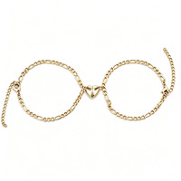Bracelet magnétique minimaliste en acier inoxydable Lele Accessories, style cubain européen et américain, avec cœur