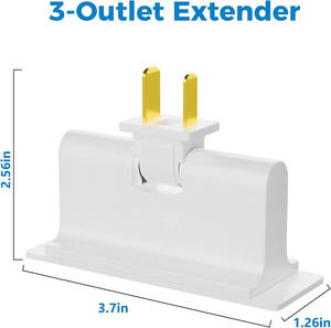 Adaptador de Enchufe Giratorio Polarizado de 2 Clavijas con 3 Tomas, Enchufe de Pared Giratorio de 180 Grados, Convertidor de 2 Clavijas a 2 Clavijas con Triple Salida - Product Image 3