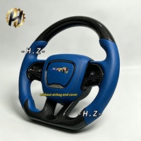 Volant de direction HZ Luxury en fibre de carbone forgée et cuir avec LED, 35 mm, 3/4 branches, couleur personnalisée, modèle Dodge Challenger SRT Hellcat Demon