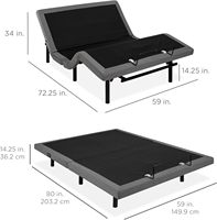 Lit électrique réglable King-Size avec fonction massage, design moderne, tissu et panneau en contreplaqué – Offre Spéciale