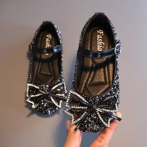 4-16 Year-Old Girls Soft Soled Princess Dress Performance Princess Shoes Wedding Party Bowknot Princess Shoes For Girls