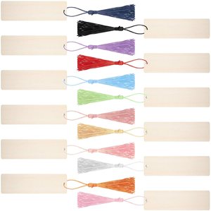 EcoFriendly gỗ Bookmark DIY trống treo sáng tạo gỗ chưa hoàn thành gỗ treo thẻ - Product Image 3