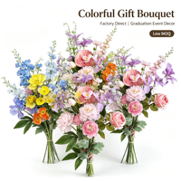 Fleurs artificielles en gros pour mariage, fleurs sauvages artificielles pour jardin, fleurs artificielles pour décoration de mariage et séance photo de remise de diplôme