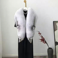 Manteau en fourrure de renard véritable pour femme, accessoire luxueux pour écharpe