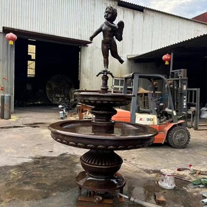 Grande fontaine extérieure en cuivre moulé, style européen, bassin d'eau paysager, sculpture sur mesure pour cour et villa - Product Image 2