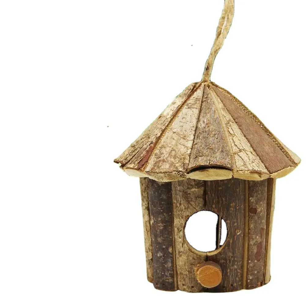 Havalandırma asılı kuş evi küçük kuş Chickadees serçeler için ahşap ev kuş