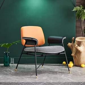 Fauteuil moderne de salon en cuir de luxe antique de style scandinave français <span class=keywords><strong>vintage</strong></span> en tissu design - Product Image 2