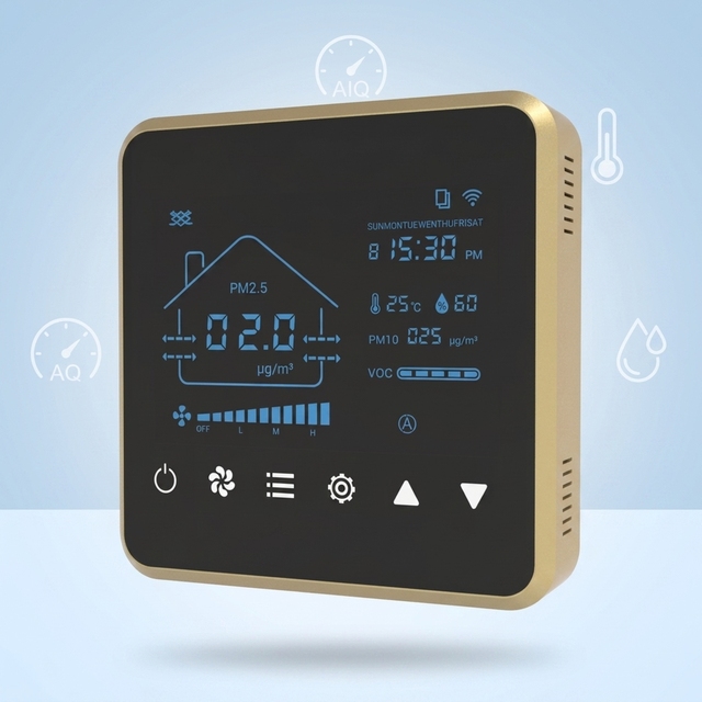 86*86mm Wifi Rs485 Intelligent Controller Co2 Sensor Used for Ac Ec Dc Fan